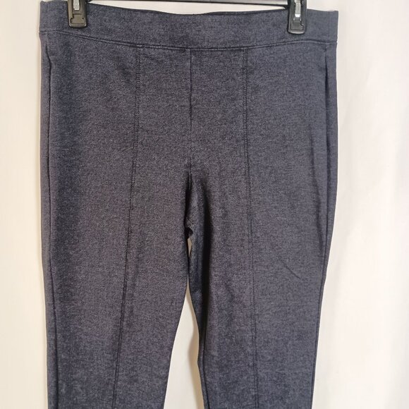 Croft & Barrow Seamed Ponte Pants Sz L Blue Tapered Leg Stretch Knit Comfort - Picture 7 of 8
